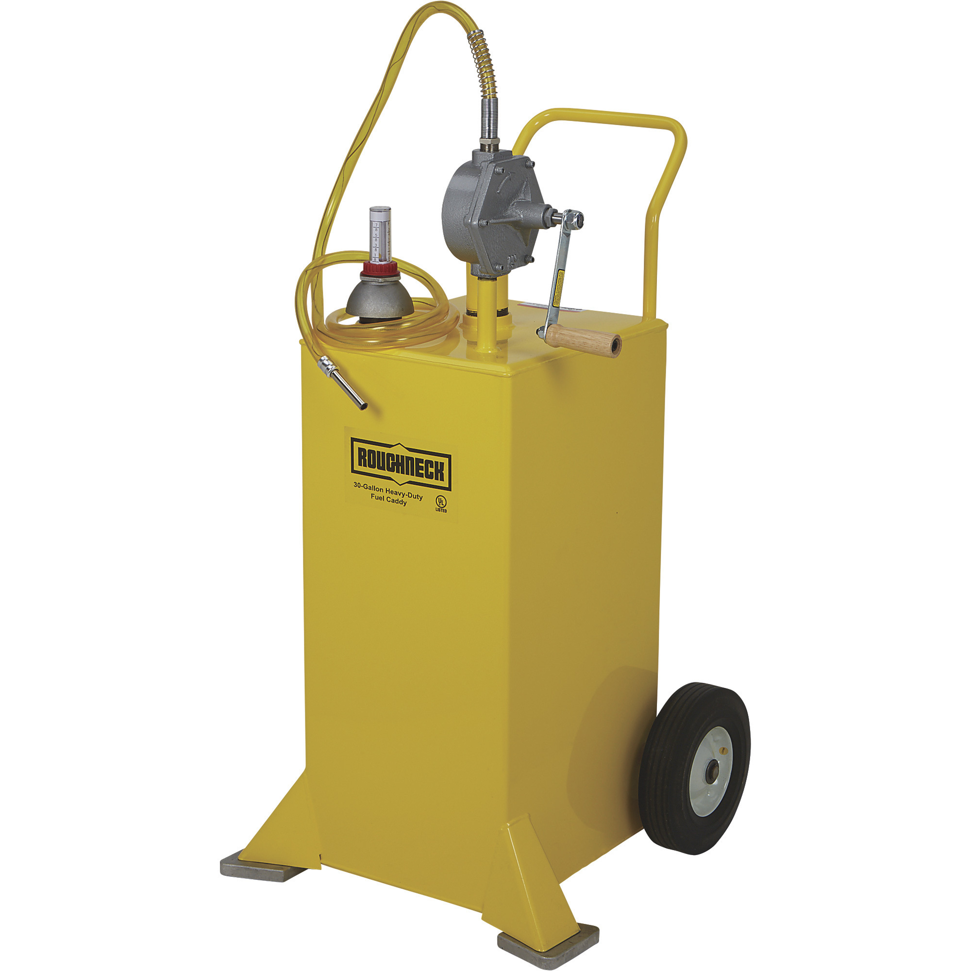 Roughneck UL-Listed Diesel Caddy, 30-Gal., 2-Way Rotary Pump, 8ft. Hose, 10in. Wheels